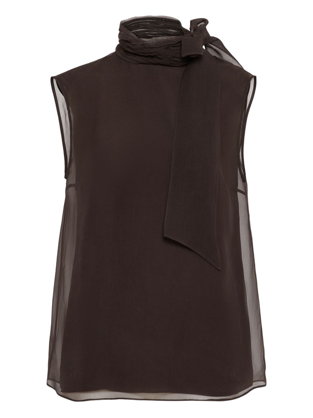 Brunello Cucinelli Top Marrone Natural (other)->silk100.0 %