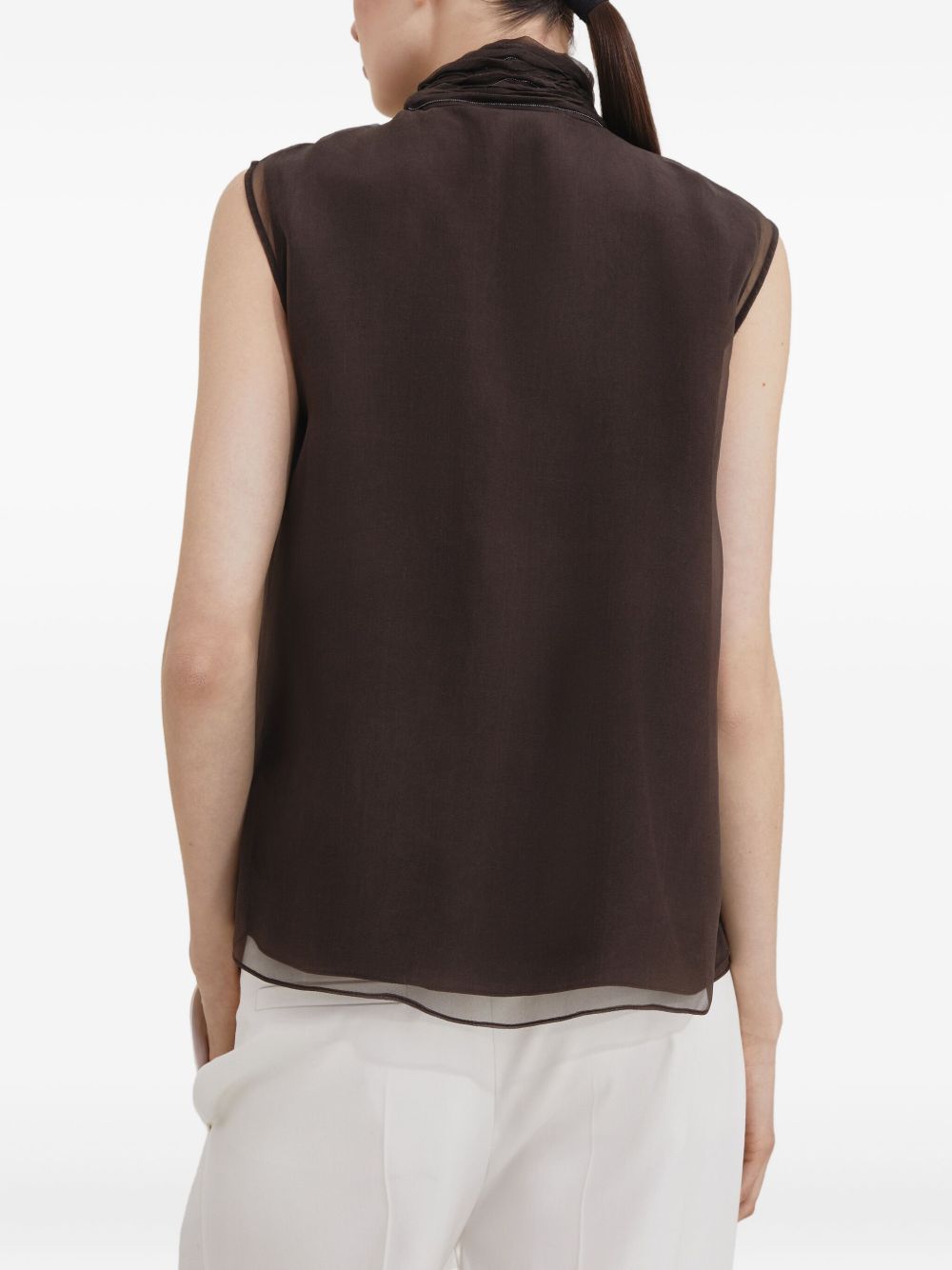 Brunello Cucinelli Top Marrone Natural (other)->silk100.0 %