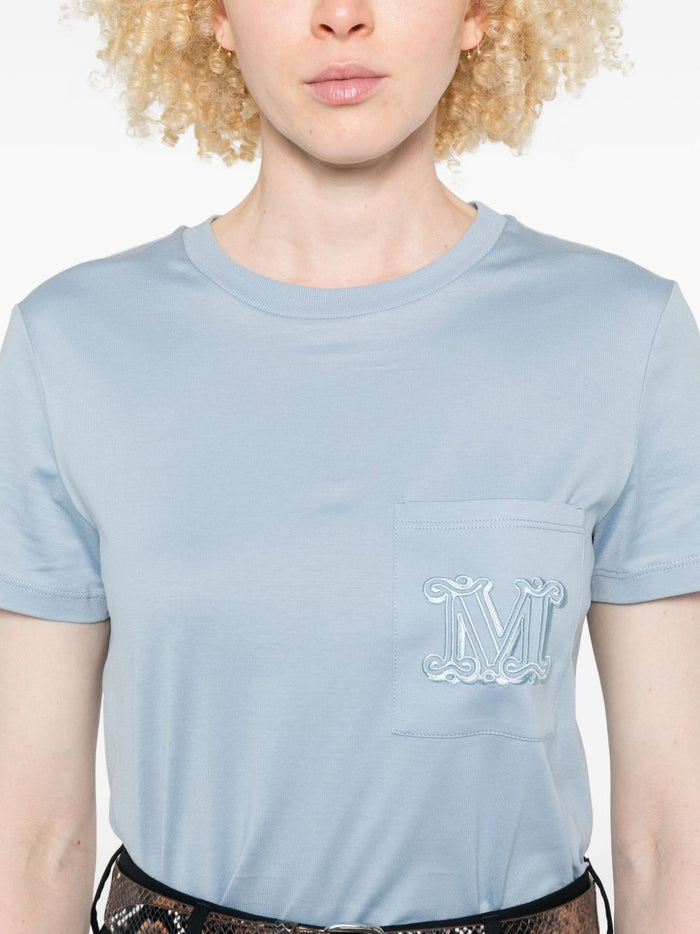 Max Mara T-Shirts And Polos Clear Blue Cotton