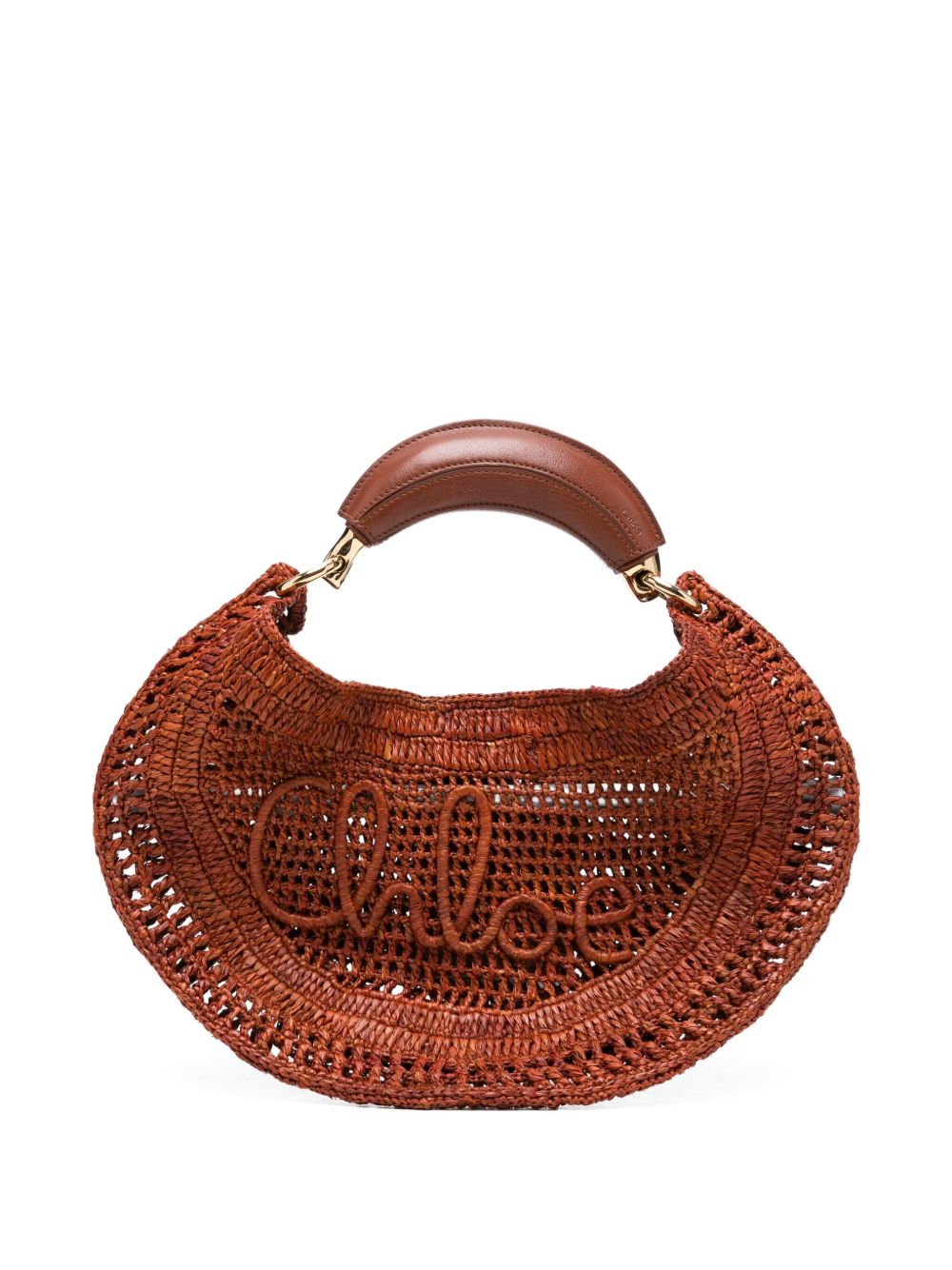 Chloè Bags Leather Brown Outer: Raffia