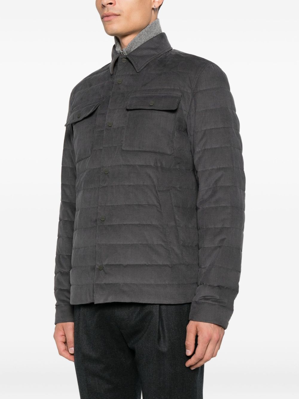 Herno Coats Grey Outer: Cotton