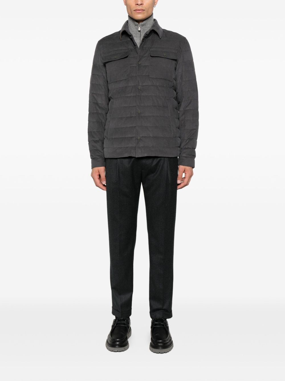 Herno Coats Grey Outer: Cotton
