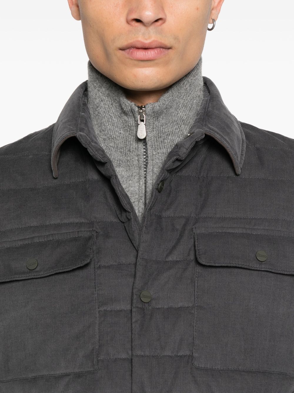 Herno Coats Grey Outer: Cotton