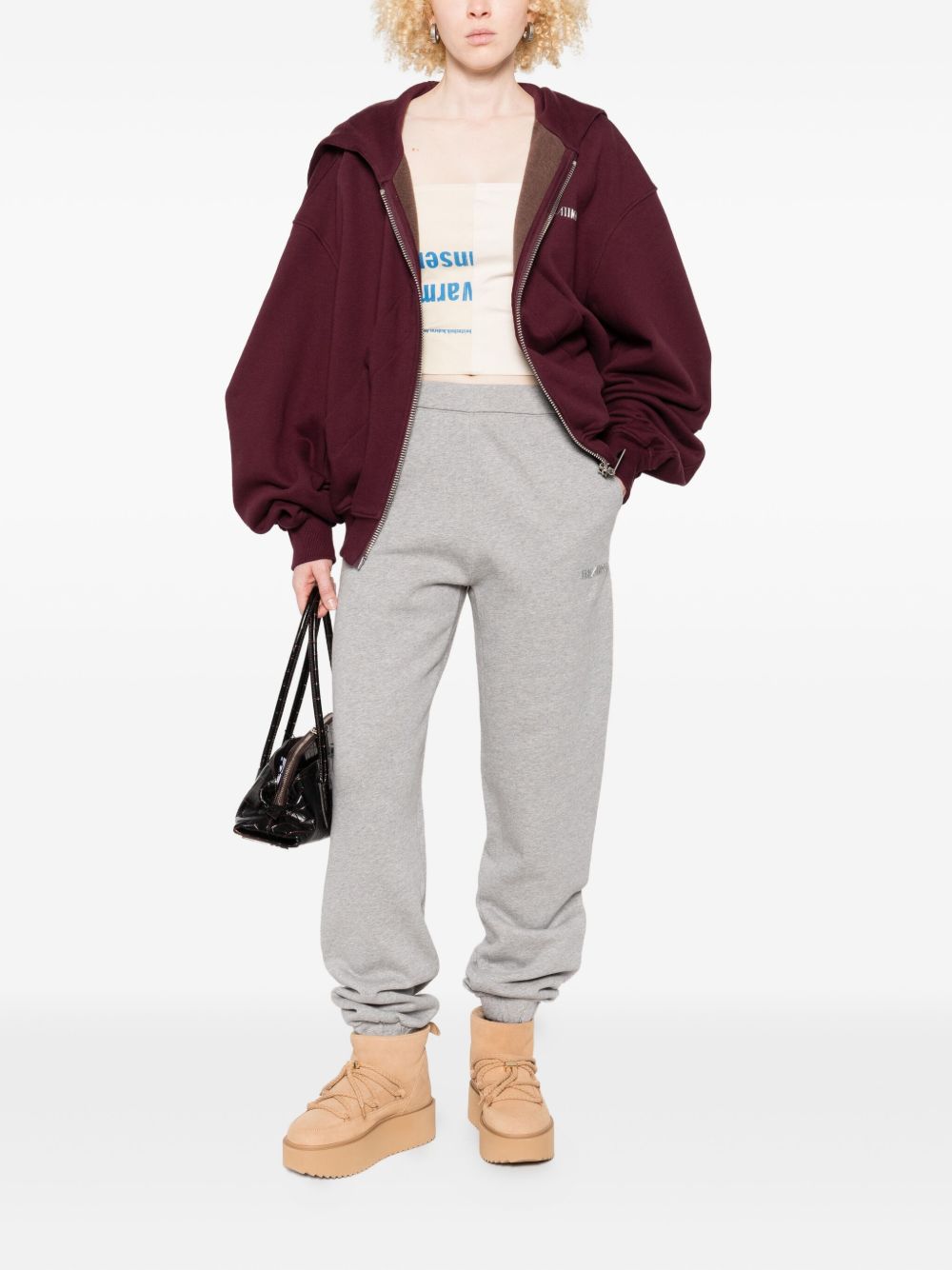The Attico Trousers Light Grey Cotton