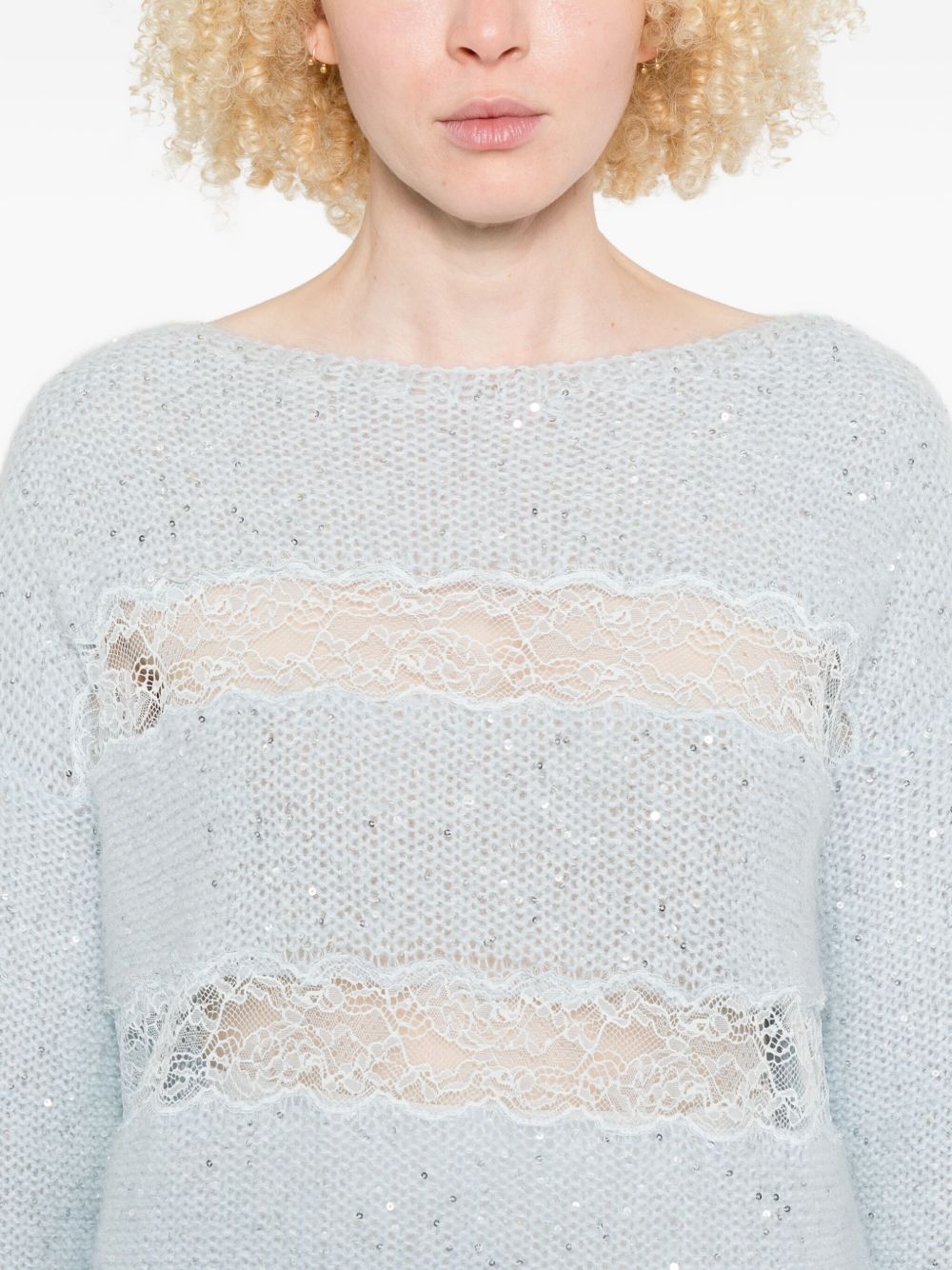 Ermanno Firenze Sweaters Clear Blue Polyamide