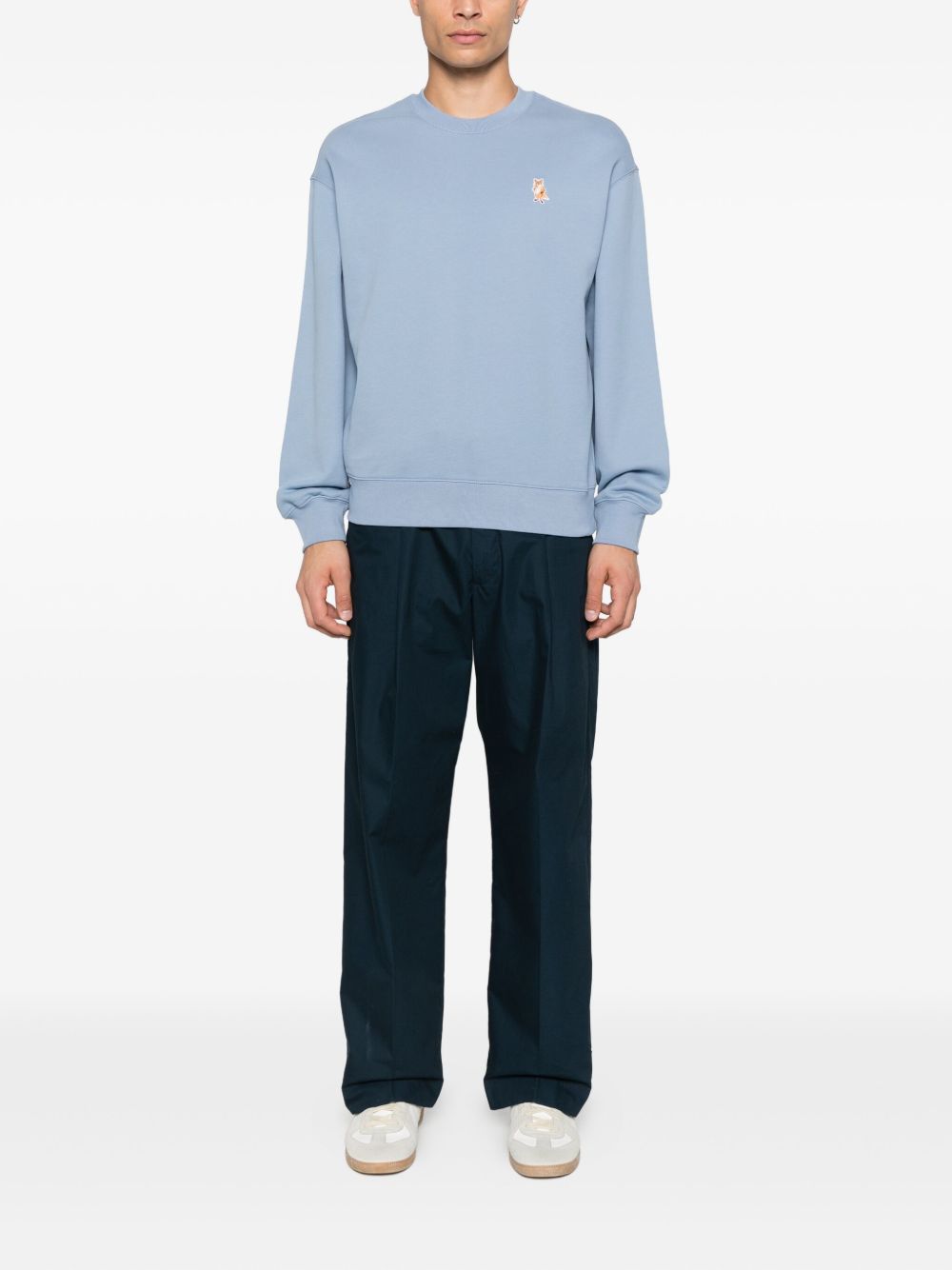 Maison Kitsune Sweaters Clear Blue Cotton