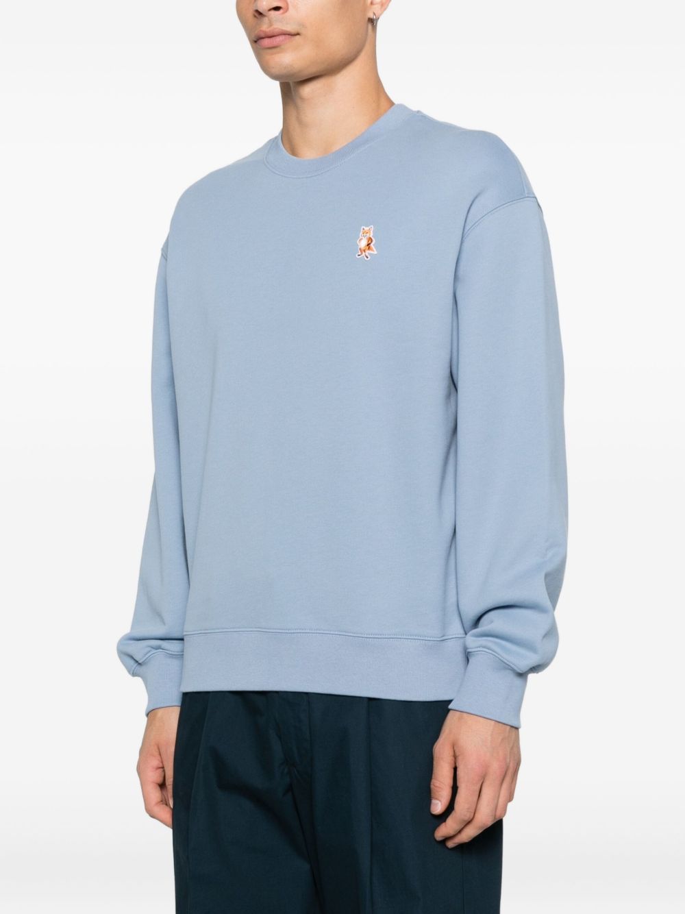 Maison Kitsune Sweaters Clear Blue Cotton