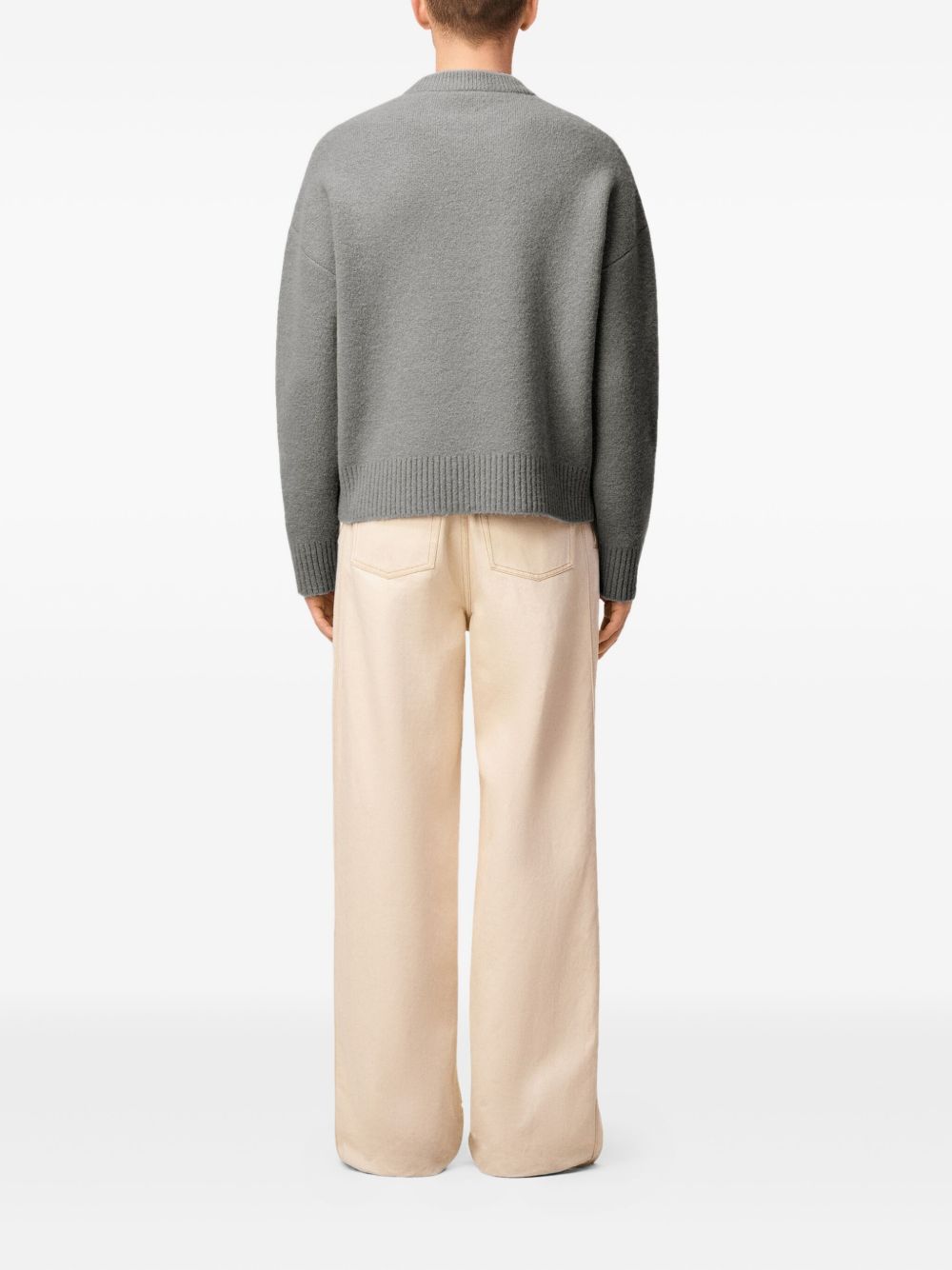 Ami Paris Sweaters Grey Wool