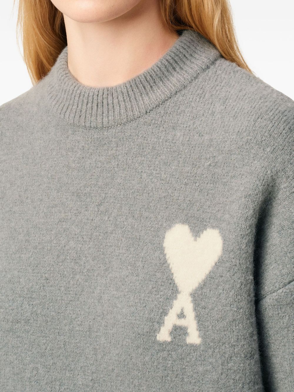 Ami Paris Sweaters Grey Wool
