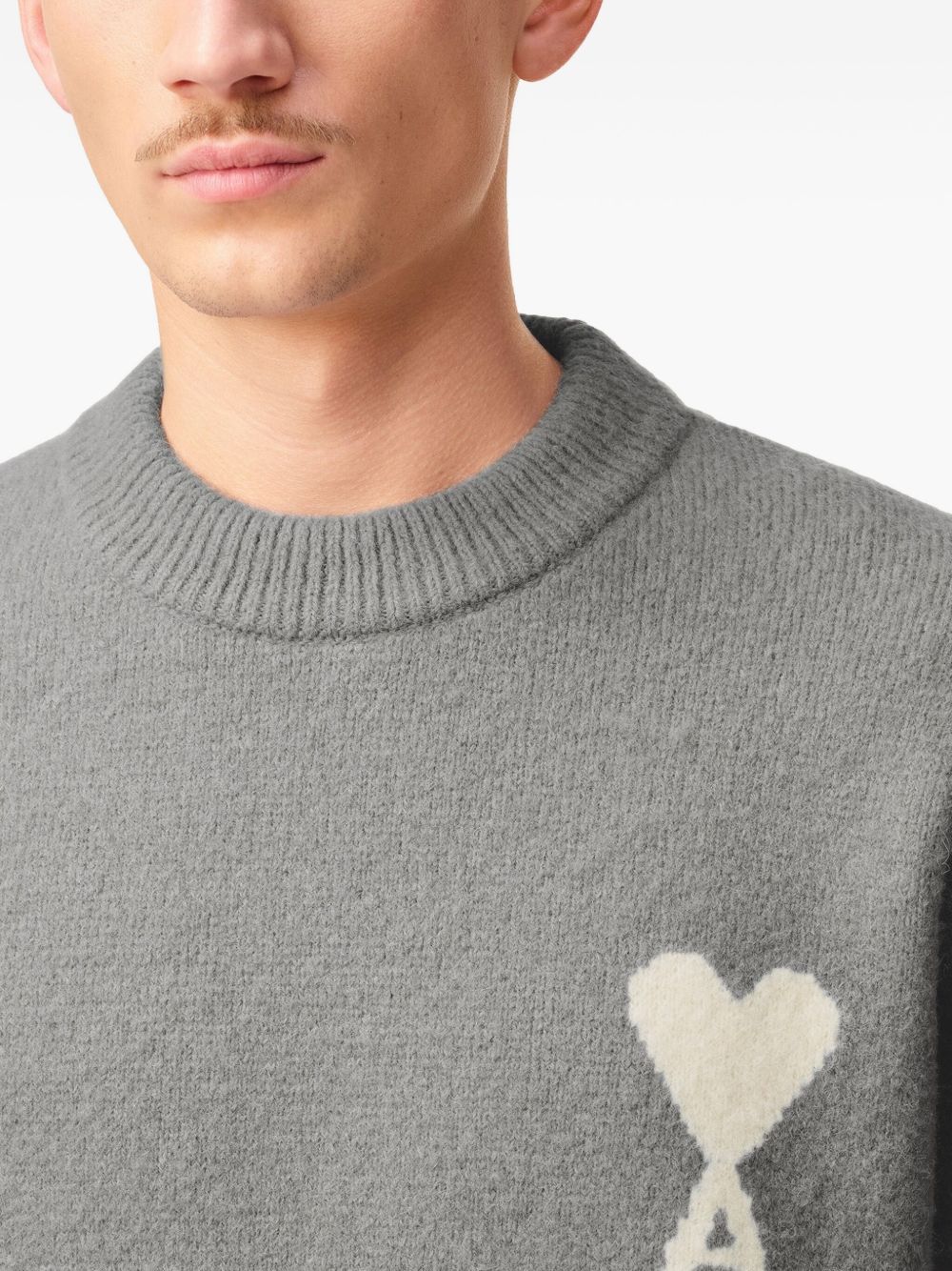 Ami Paris Sweaters Grey Wool