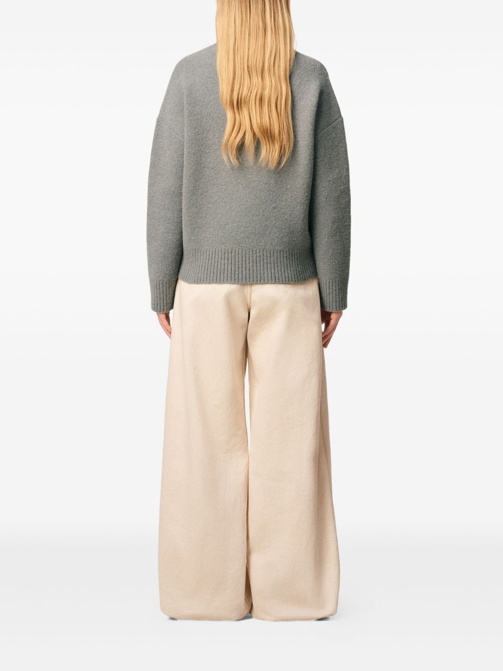 Ami Paris Sweaters Grey Wool