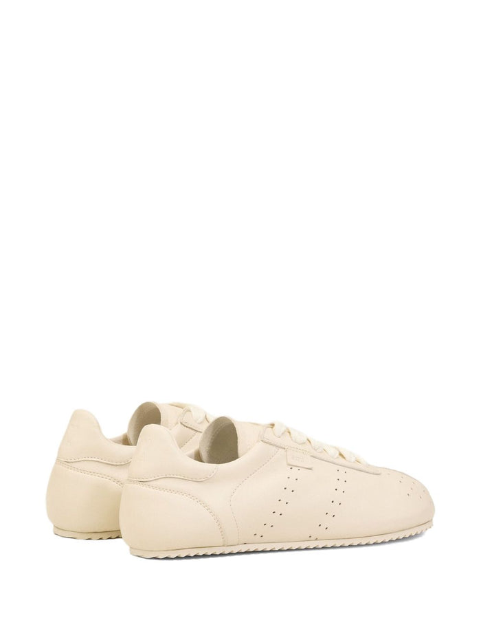Ami Paris Sneakers Ivory Calf Leather