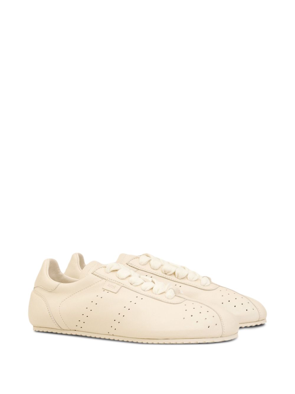 Ami Paris Sneakers Ivory Calf Leather