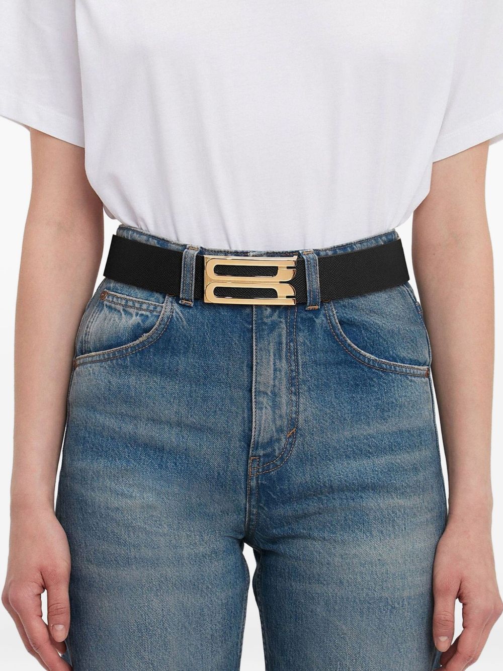 Victoria Beckham Belts Black Calf Leather