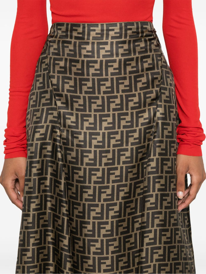 Fendi Skirts Brown Silk