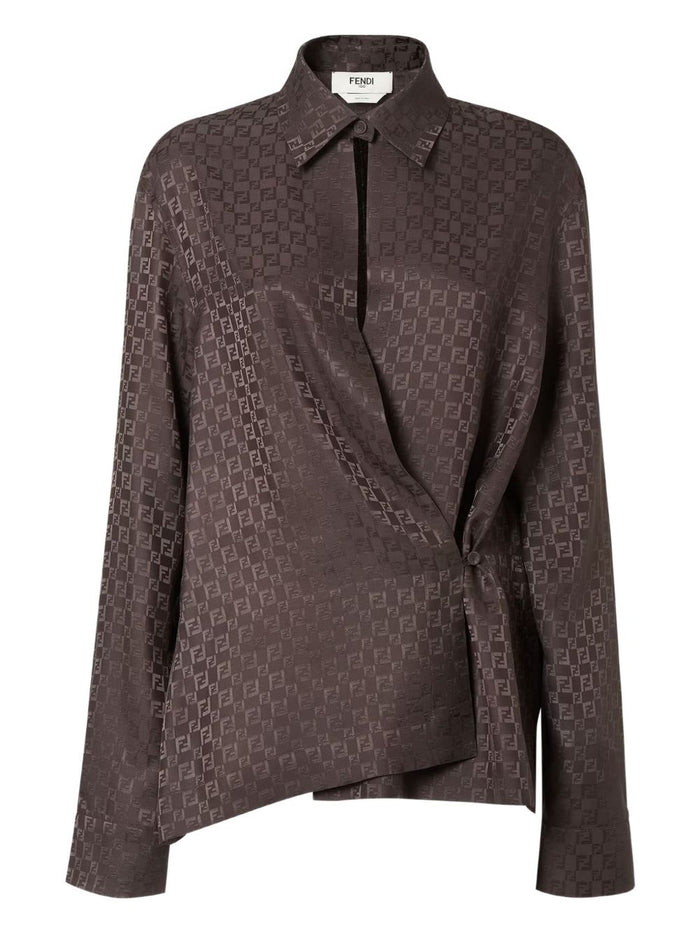 Fendi Shirts Marrone Scuro