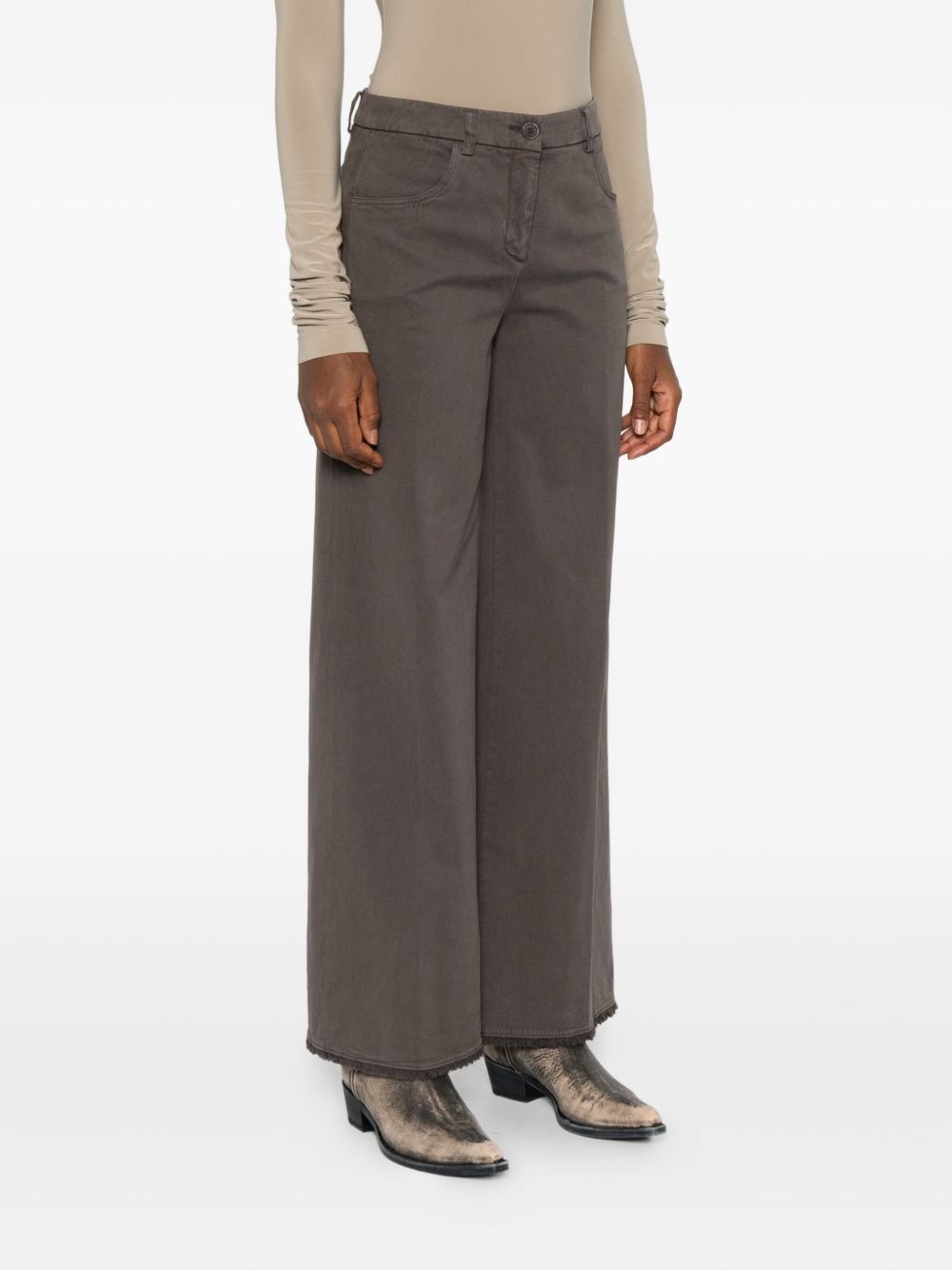 Via Masini 80 Trousers Brown Outer: Cotton