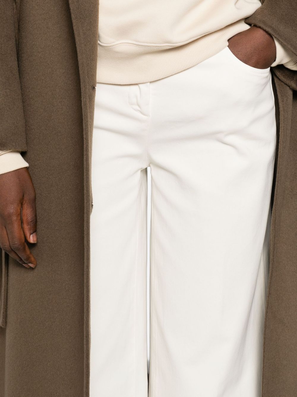 Via Masini 80 Trousers Cream Outer: Cotton