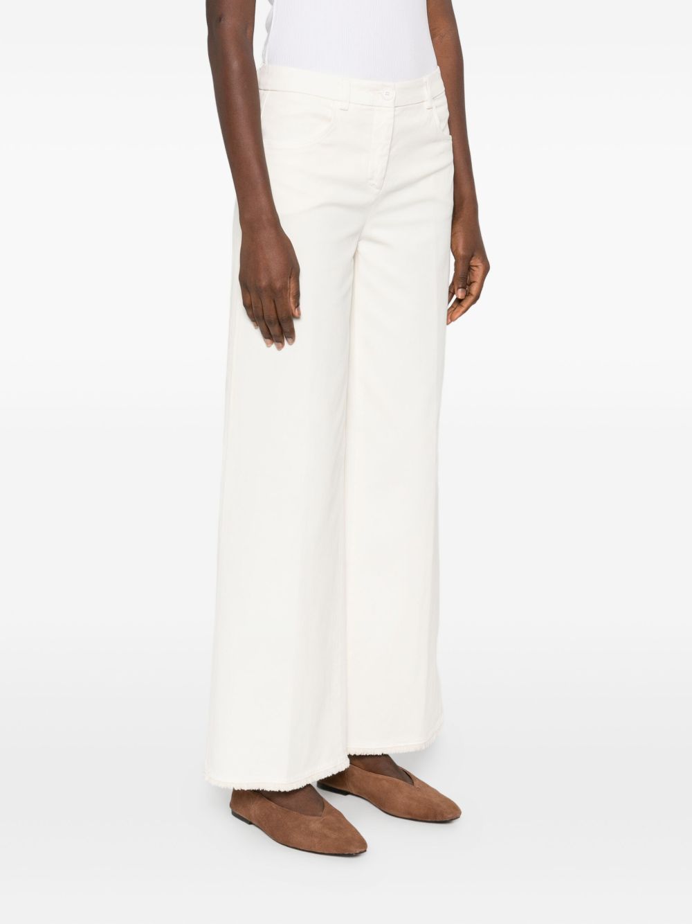 Via Masini 80 Trousers Cream Outer: Cotton