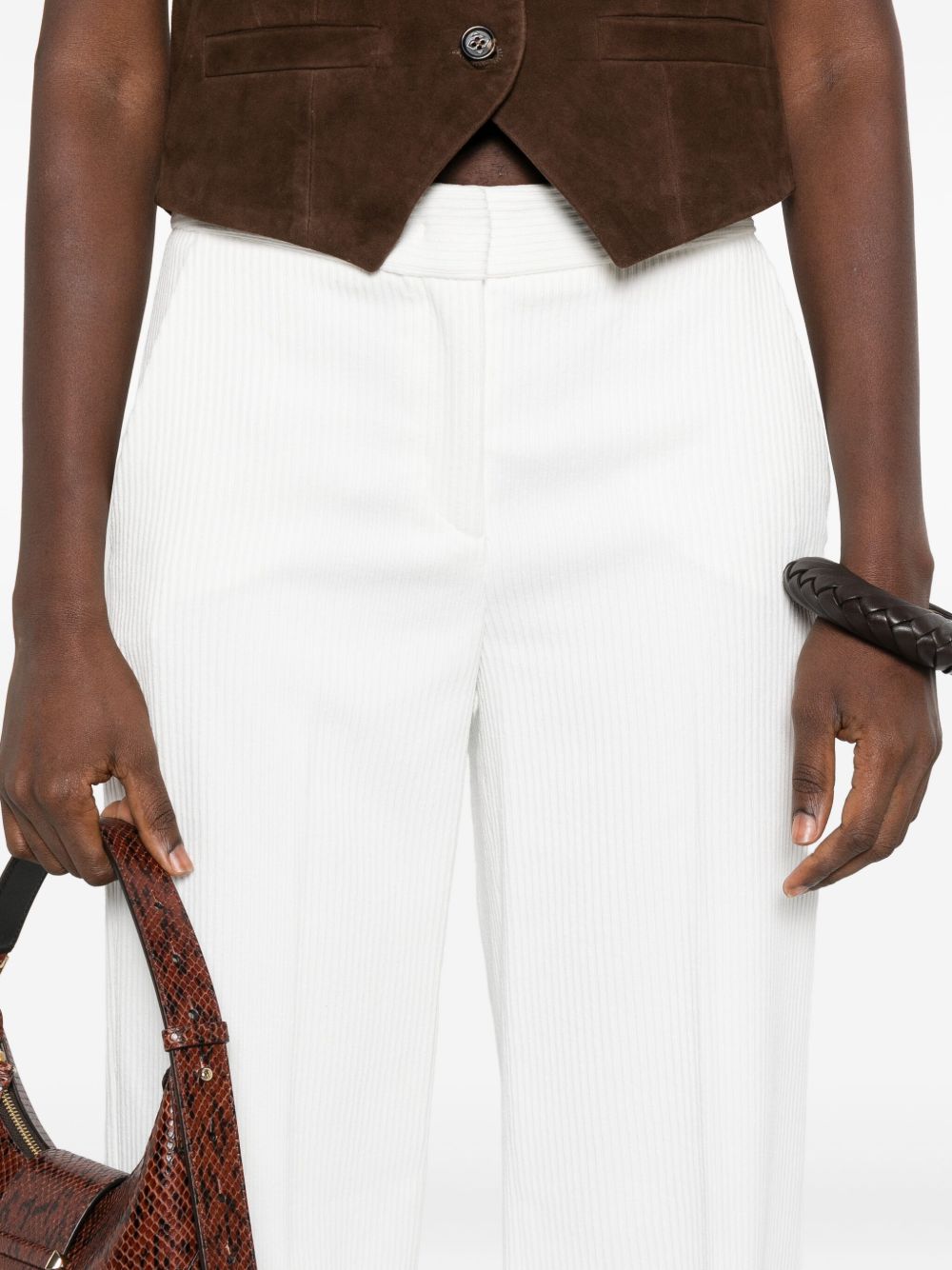 Via Masini 80 Trousers White Polyester