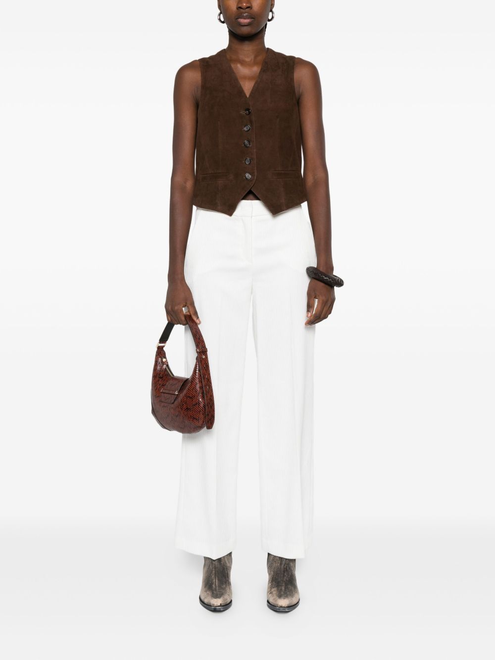 Via Masini 80 Trousers White Polyester