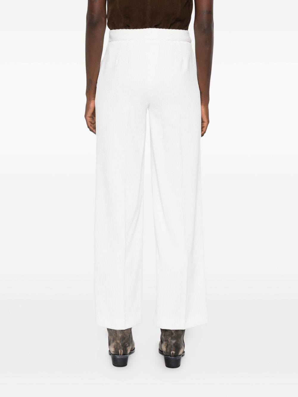 Via Masini 80 Trousers White Polyester