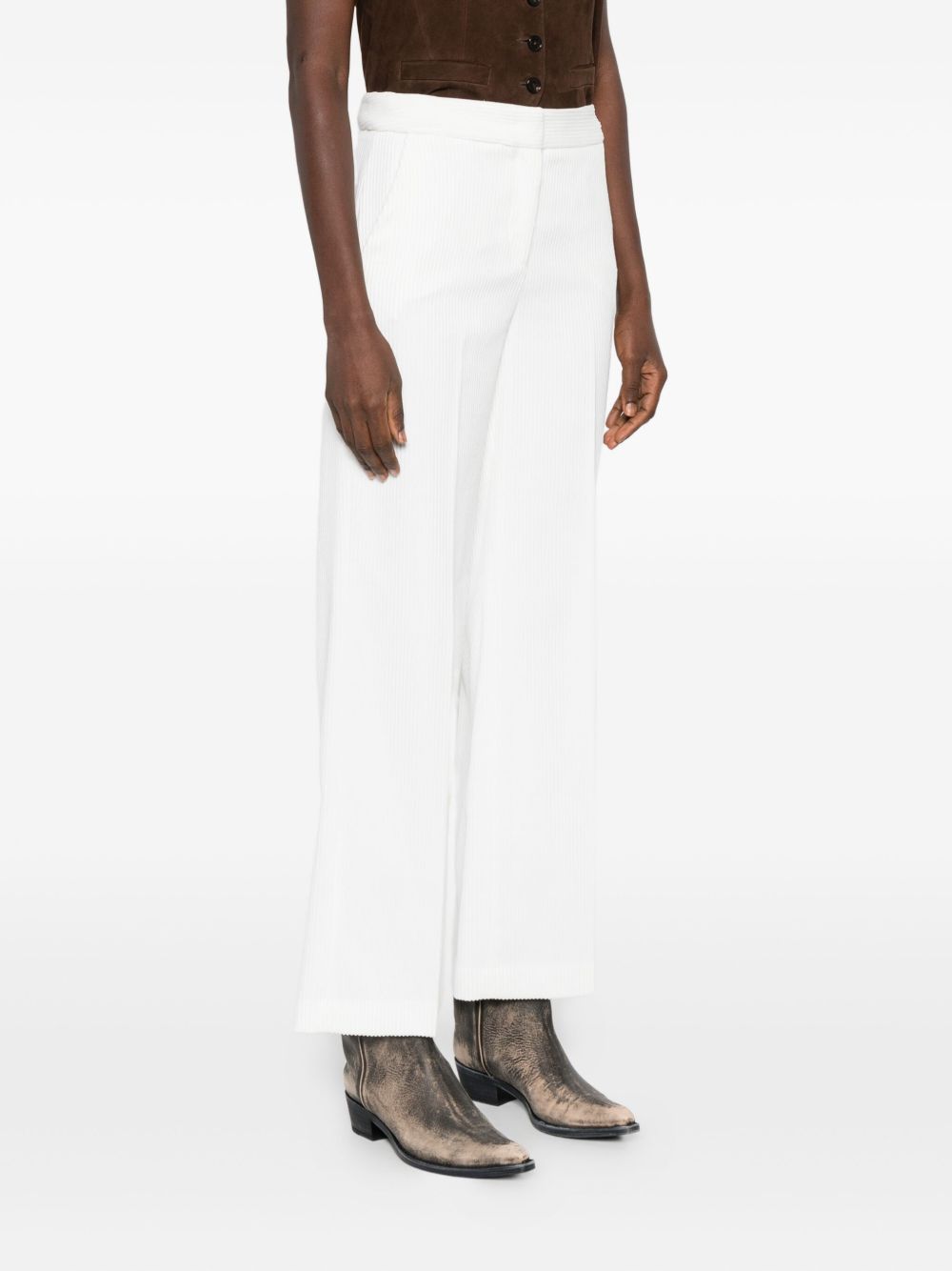 Via Masini 80 Trousers White Polyester