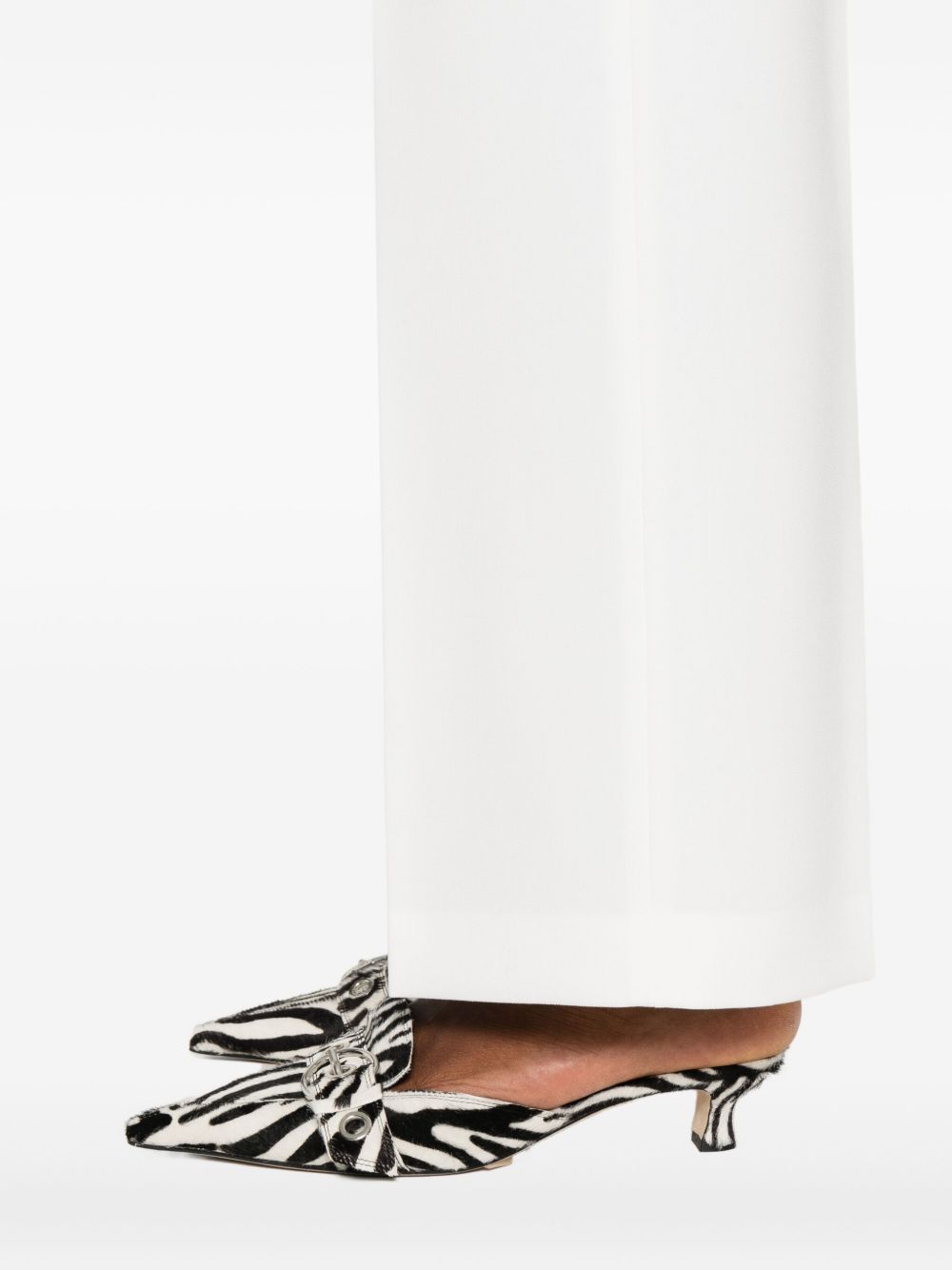 Via Masini 80 Trousers White Polyester