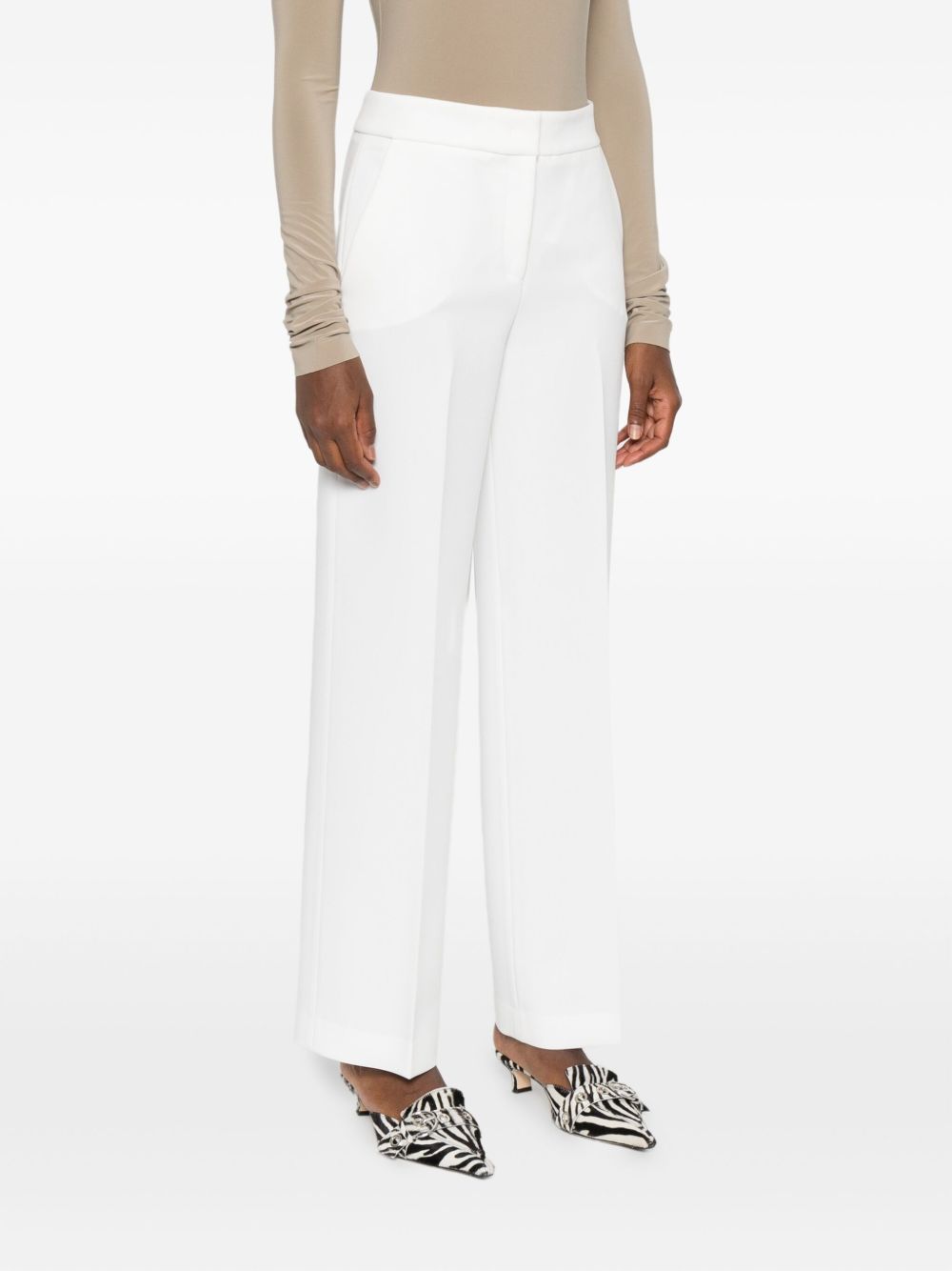 Via Masini 80 Trousers White Polyester
