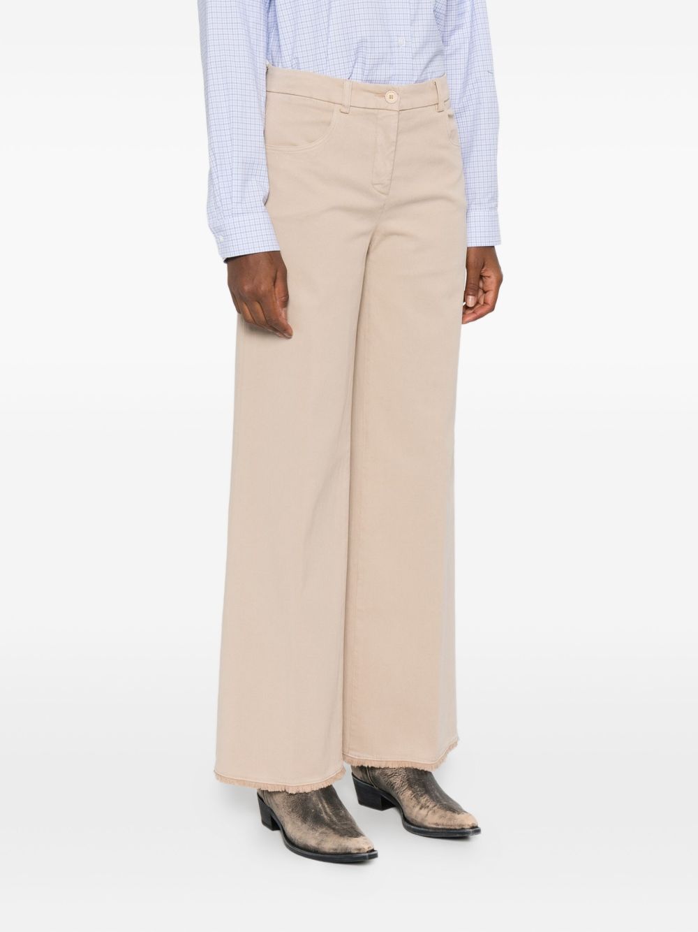 Via Masini 80 Trousers Beige Cotton