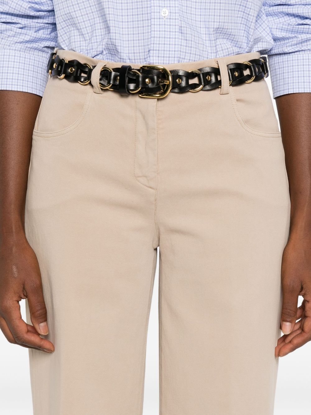 Via Masini 80 Trousers Beige Cotton