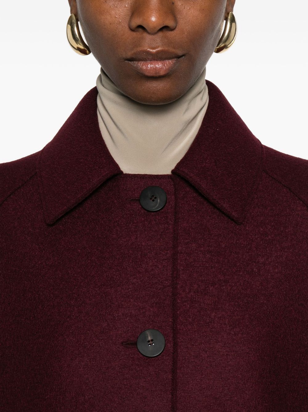 Harris Wharf London Coats Bordeaux Virgin Wool
