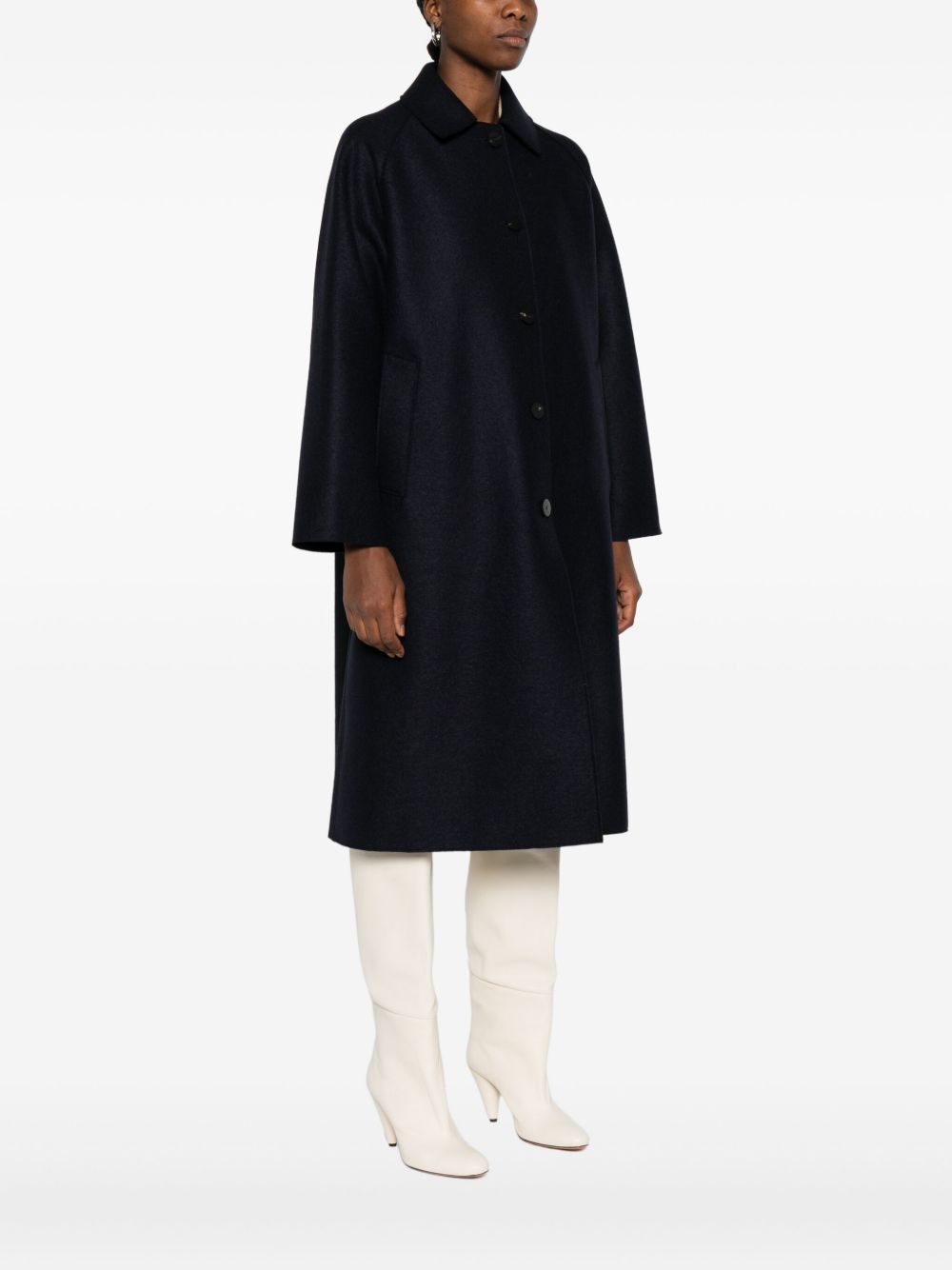 Harris Wharf London Coats Blue Virgin Wool