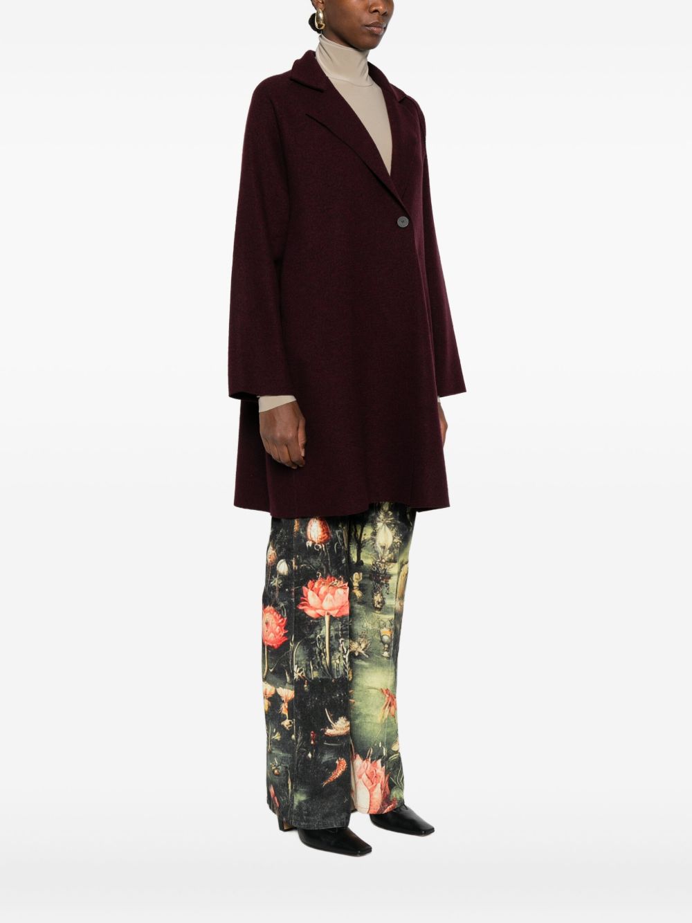 Harris Wharf London Coats Bordeaux Virgin Wool