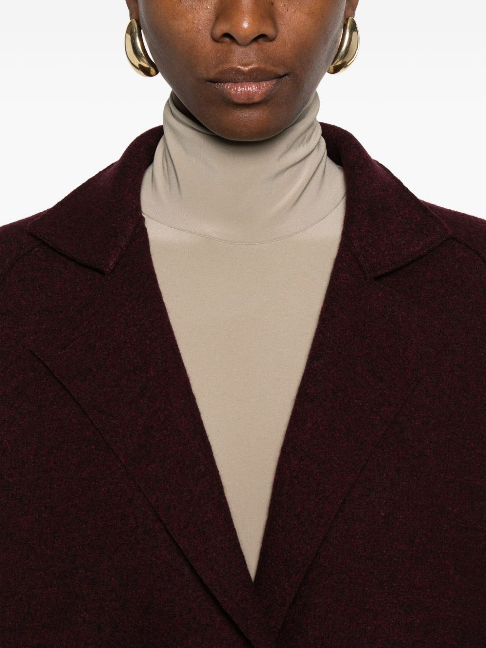 Harris Wharf London Coats Bordeaux Virgin Wool