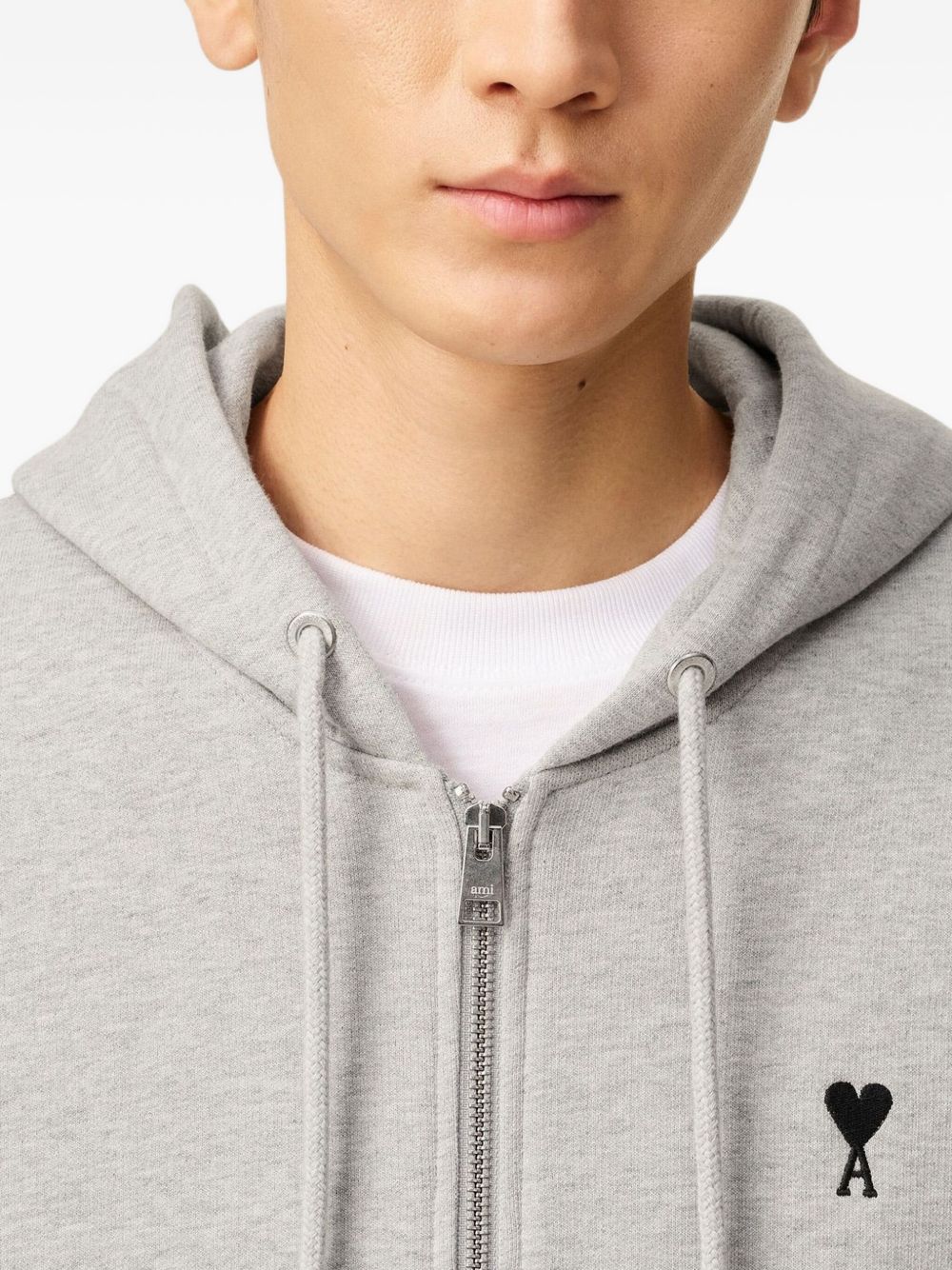 Ami Paris Sweaters Light Grey Cotton