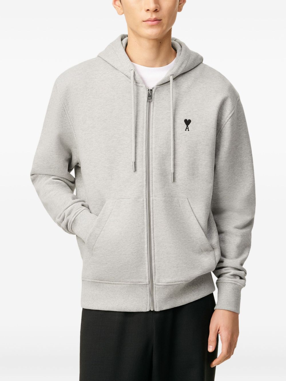 Ami Paris Sweaters Light Grey Cotton