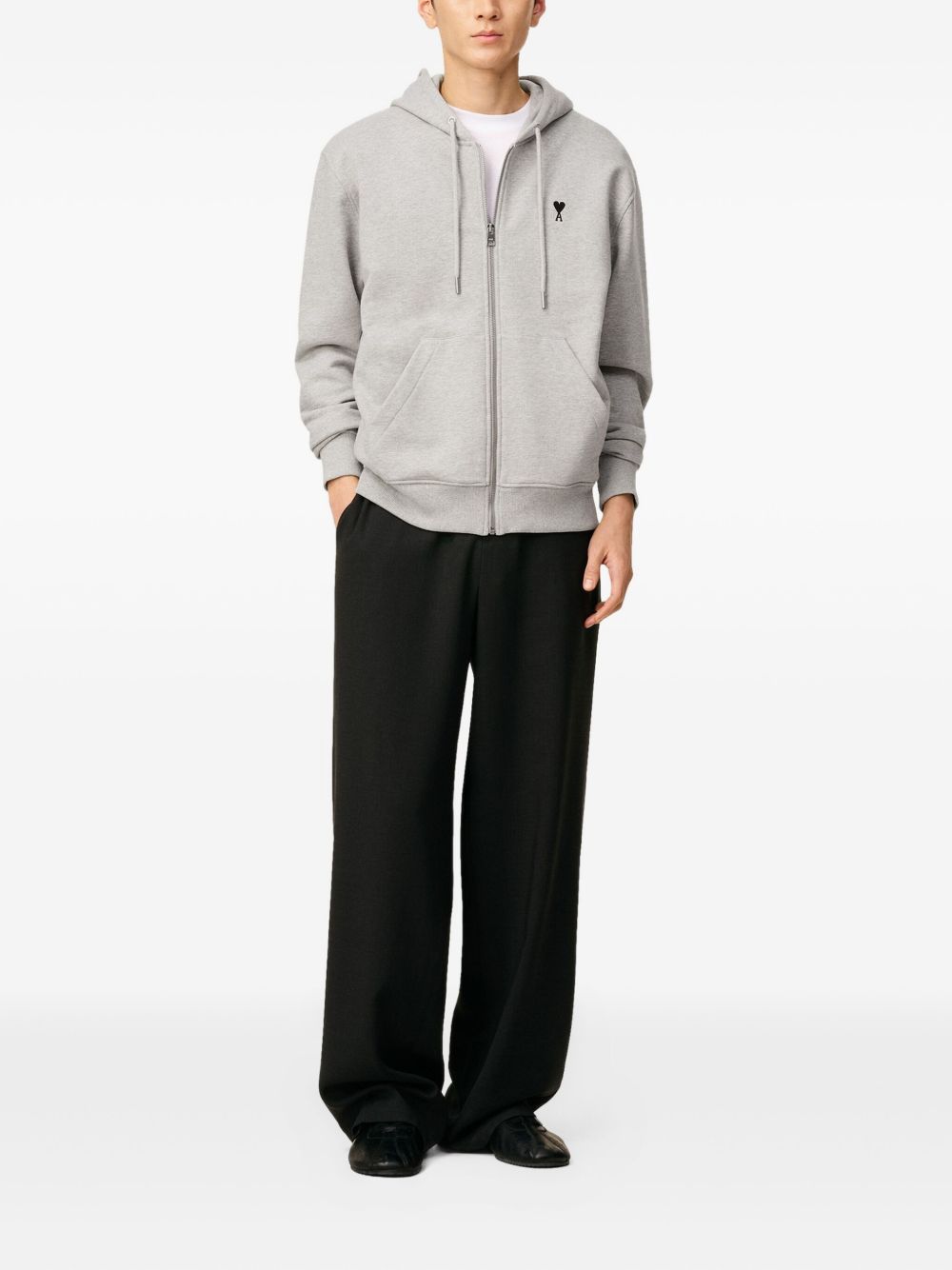 Ami Paris Sweaters Light Grey Cotton