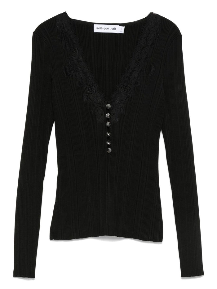 Self-portrait Sweaters Black Viscose