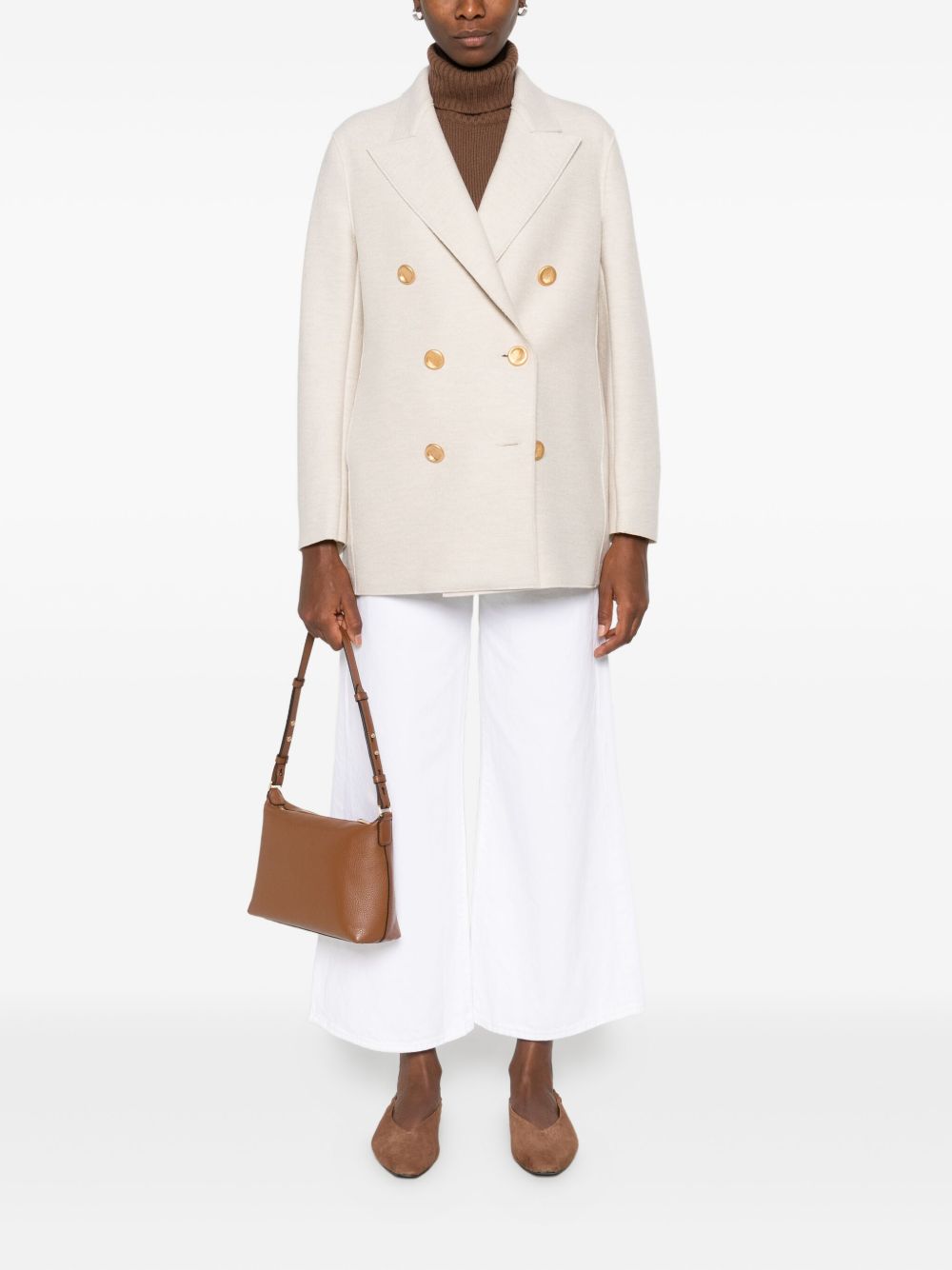 Harris Wharf London Coats Beige Virgin Wool
