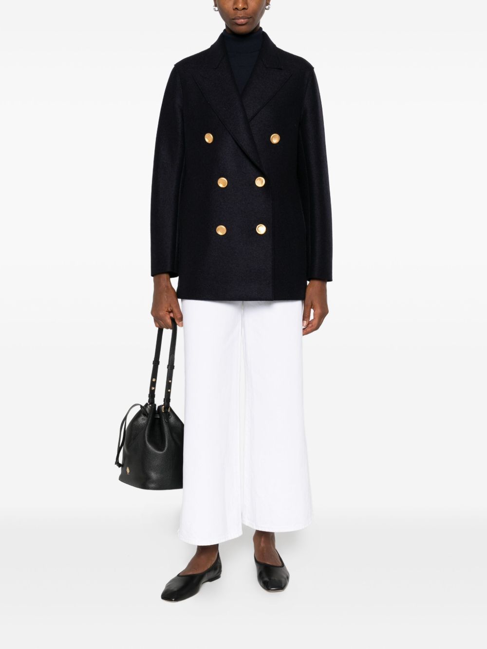 Harris Wharf London Coats Blue Wool