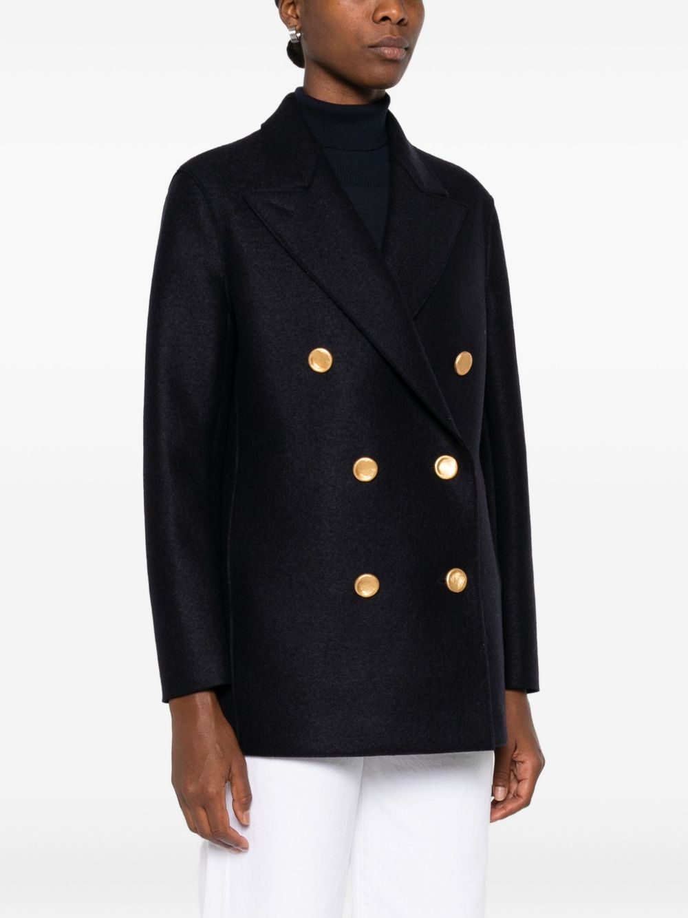 Harris Wharf London Coats Blue Wool