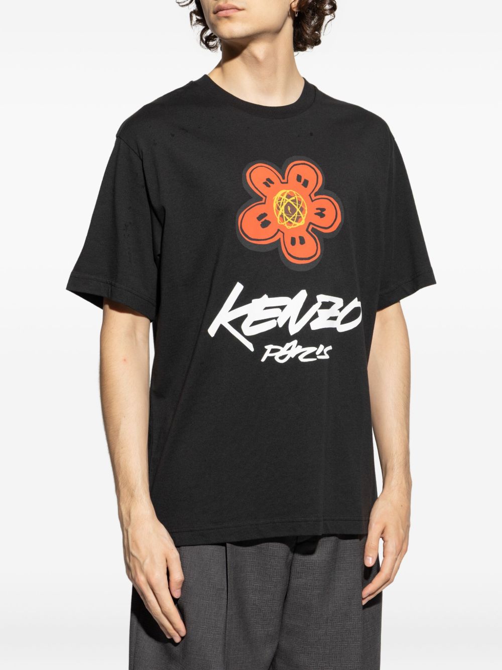 Kenzo Futura T-Shirts And Polos Black Natural (veg)->cotton100.0 %