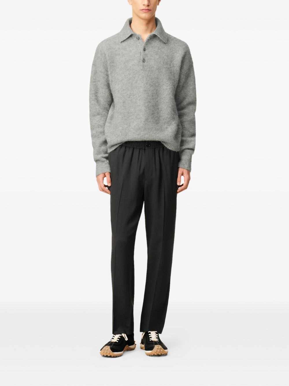 Ami Paris Trousers Grey Wool