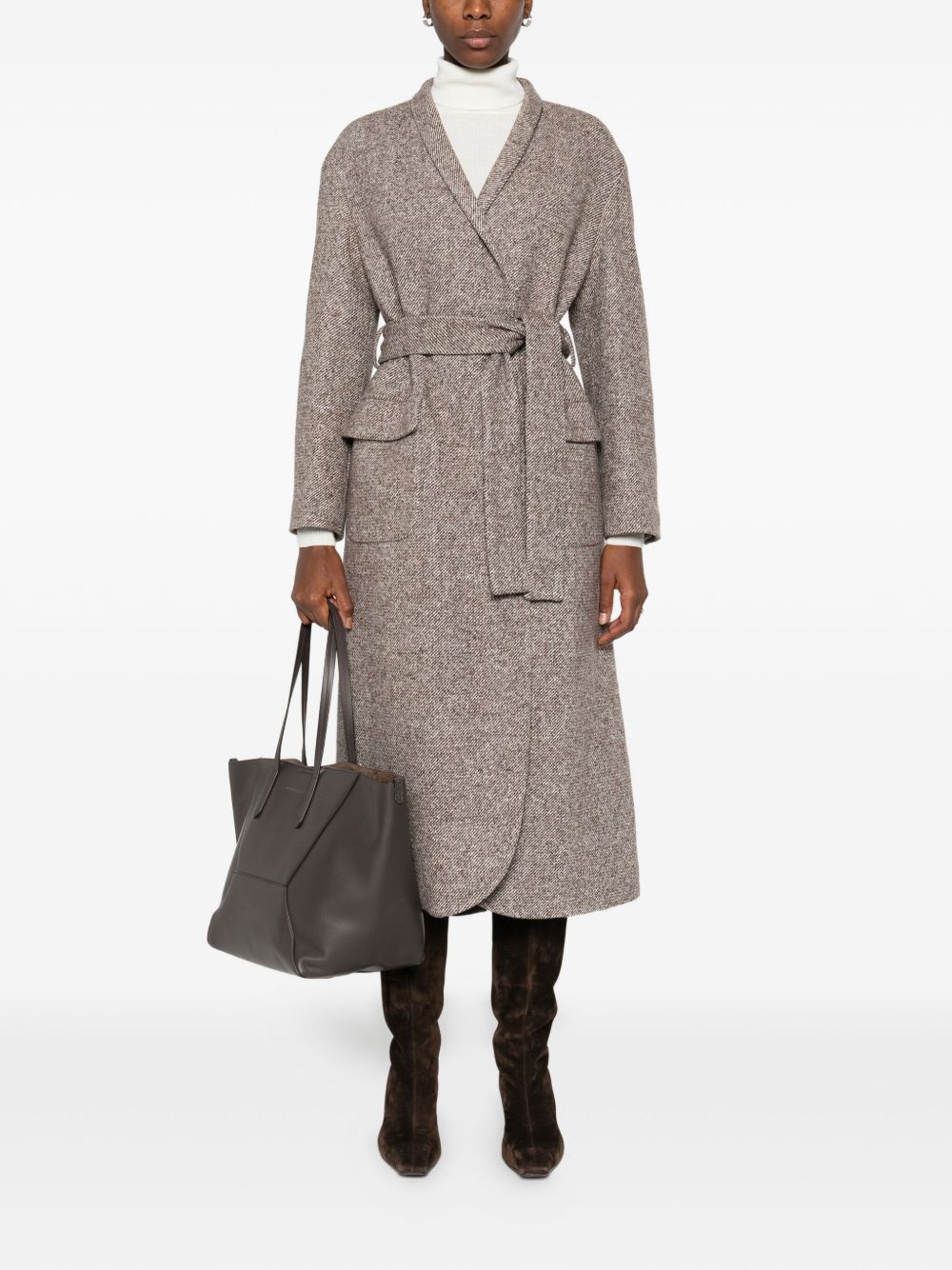 Brunello Cucinelli Coats Marrone Cotton
