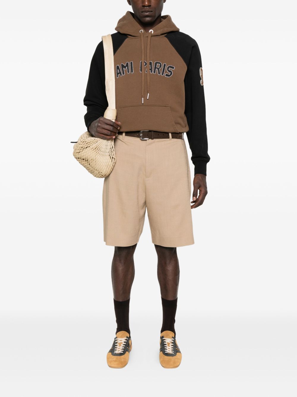 Ami Paris Sweaters Brown Cotton
