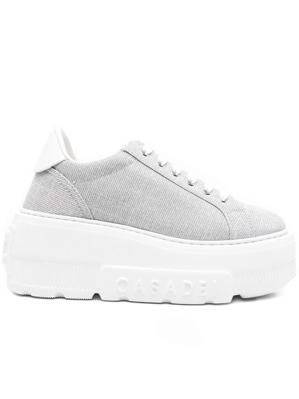 Casadei Sneakers Silver Outer: Fabric