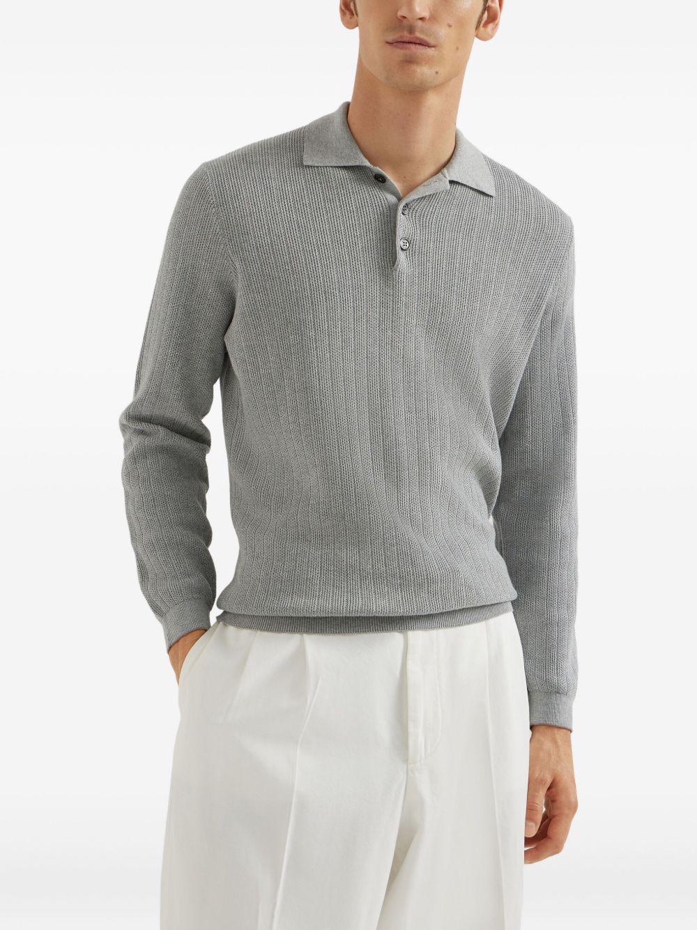 Brunello Cucinelli T-Shirts And Polos Grigio Chiaro Cotton