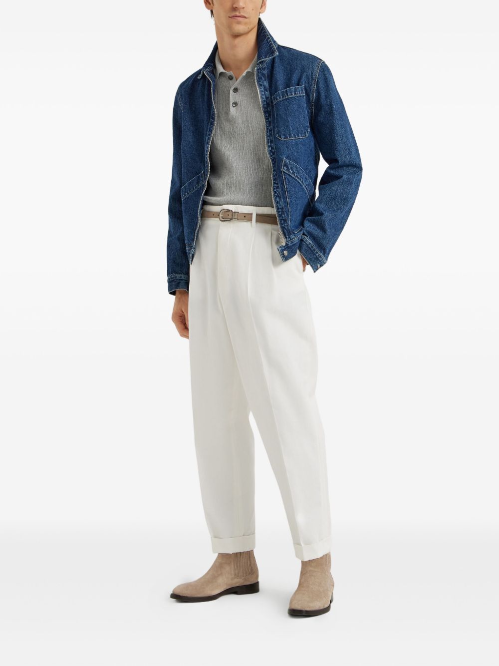 Brunello Cucinelli T-Shirts And Polos Grigio Chiaro Cotton