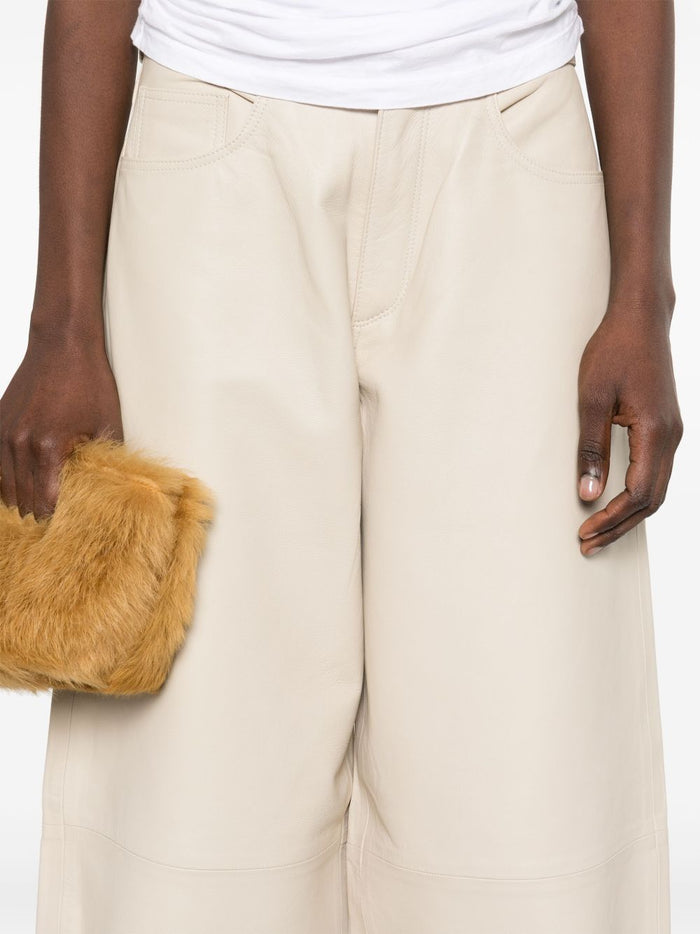 Haikure Trousers Ivory Lamb Leather (ovis Aries)